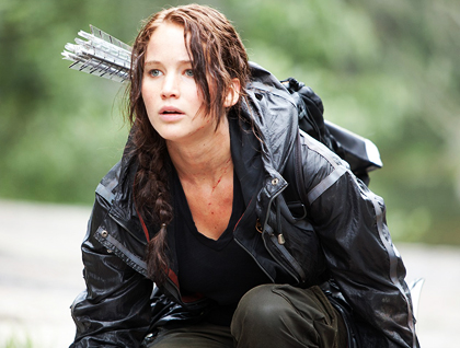 Jennifer Lawrence as Katniss Everdeen.